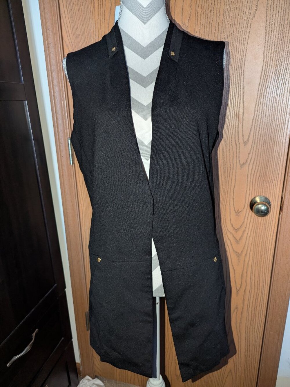 L Anne Klein Longline Cardigan Vest
